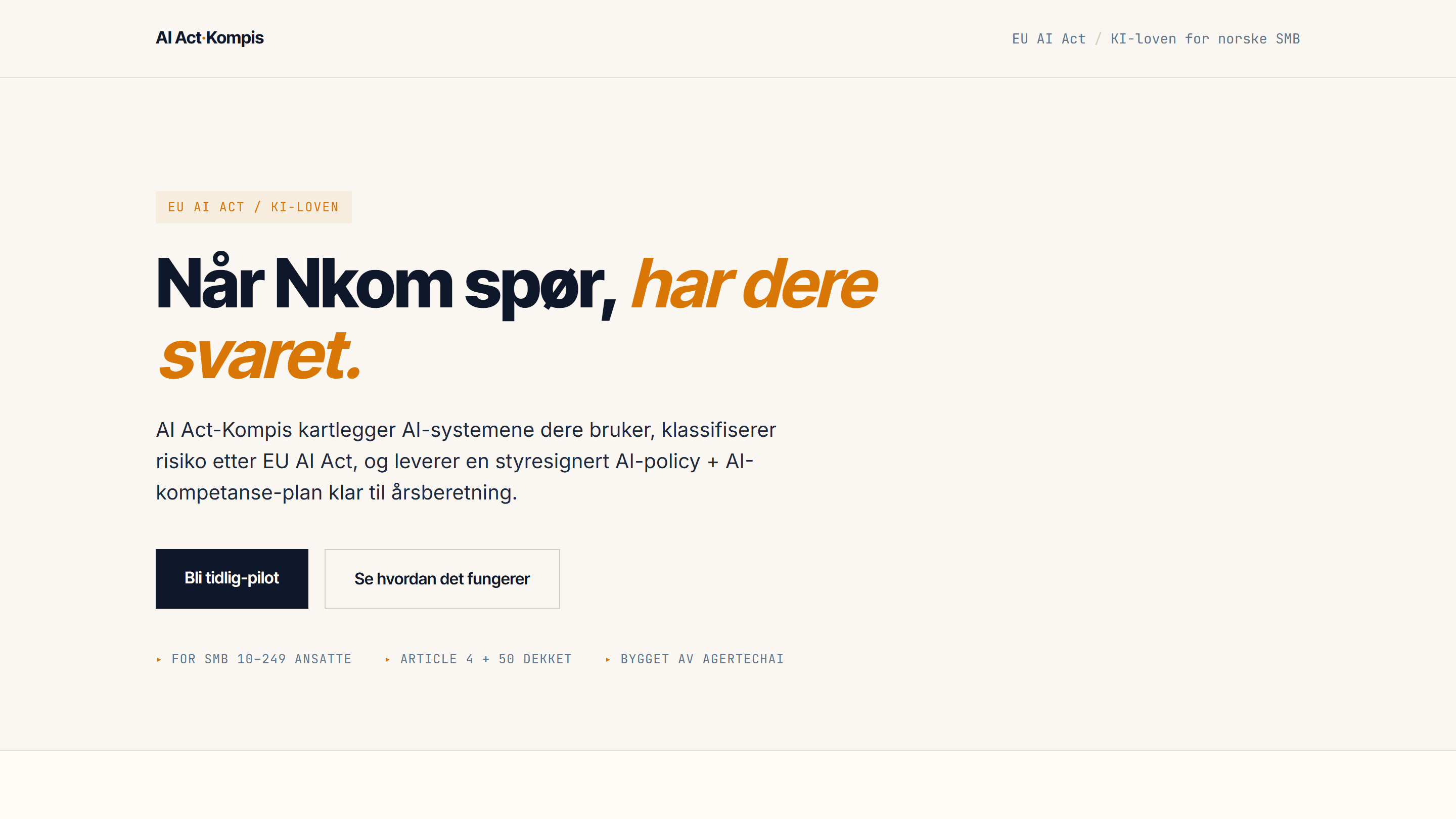 AI Act-Kompis – skjermbilde